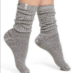 UGG RIB KNIT SLOUCH CREW SOCKS IN NIGHTFALL GRAY WOMENS ONE SIZE NWT